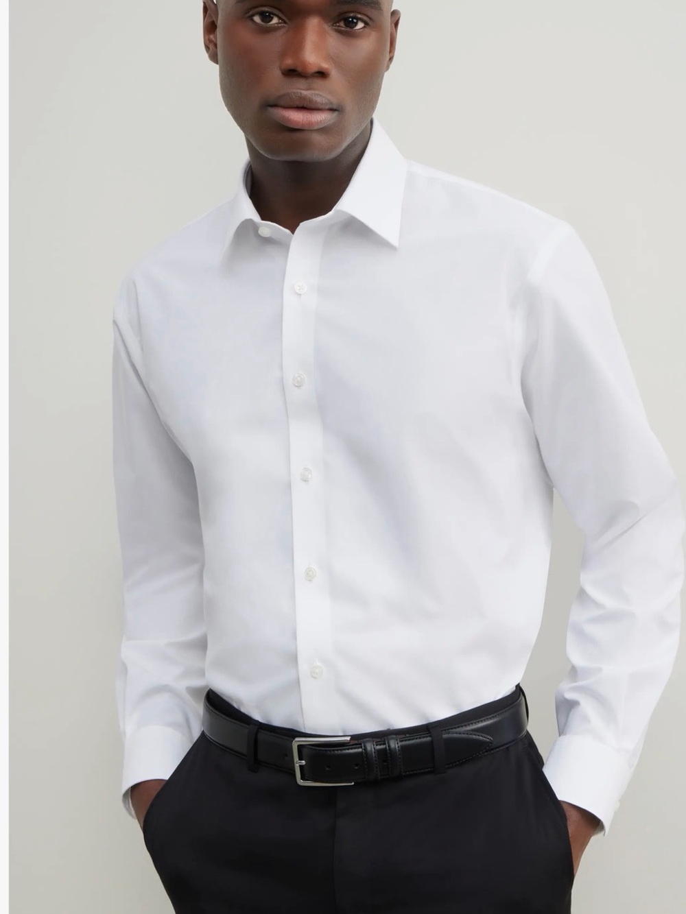 Nordstrom Men's Traditional Fit Premium Non-Iron Cotton Dress Shirt – White